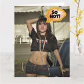 DUS HOE GROTE ASIAN GIRL FUNNY BIRTHDAY KAART VOOR (Gele Bloem)