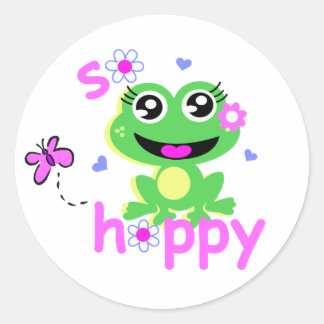 Dus hoppy kikker scherm.ai ronde sticker
