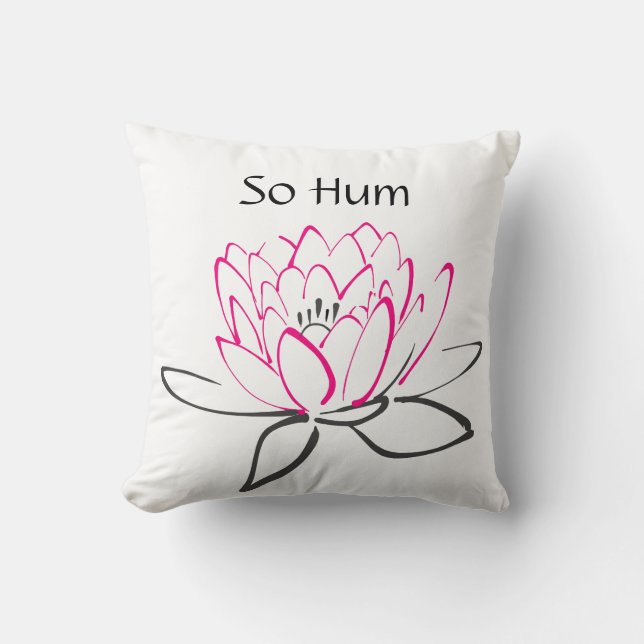 Dus Hum Pink Black Lotus Pillow Kussen (Voorkant)