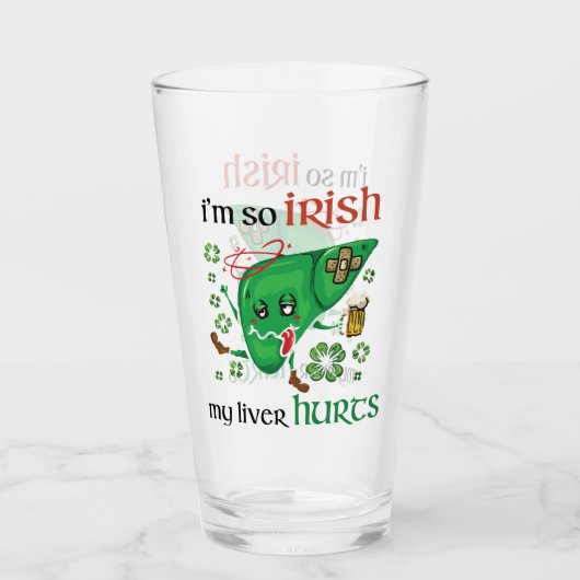 Dus Iers mijn lever doet pijn Glas (Voorkant)
