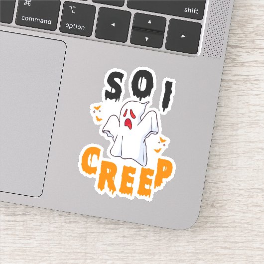 Dus ik kruip grappige spookachtige halloween spook sticker (Detail)