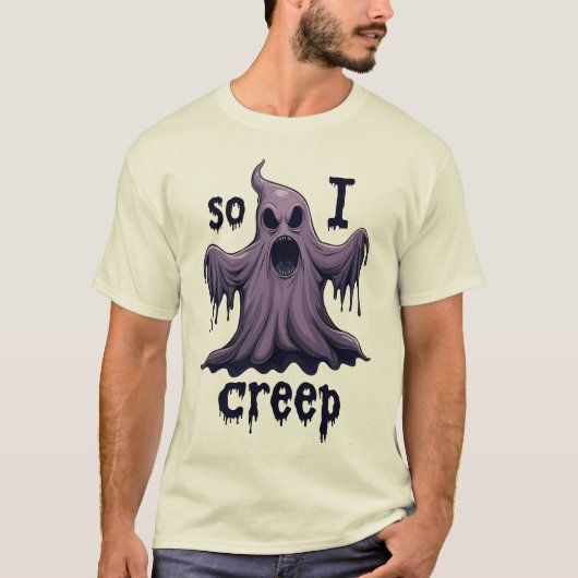 Dus ik kruip Halloween Boo Ghost Funny Creep Jaar T-shirt (Voorkant)