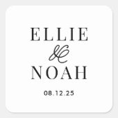 Dus in liefde bewerkbare kleur bruiloft gunst Stic Vierkante Sticker (Voorkant)