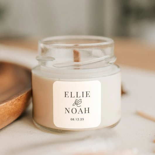 Dus in liefde bewerkbare kleur bruiloft gunst Stic Vierkante Sticker