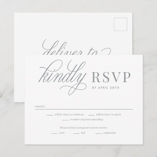 Dus in liefde EDITABLE KLOR RSVP Reply Card Briefkaart (Voorkant / Achterkant)
