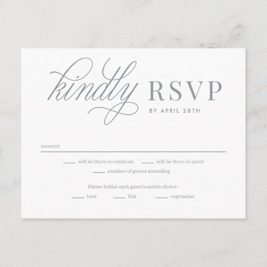 Dus in liefde EDITABLE KLOR RSVP Reply Card Briefkaart (Voorkant)