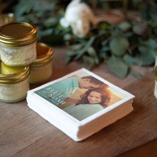 Dus in liefde eenvoudige foto bruiloft servetten