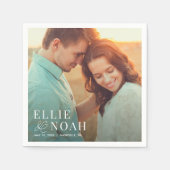 Dus in liefde eenvoudige foto bruiloft servetten (Voorkant)