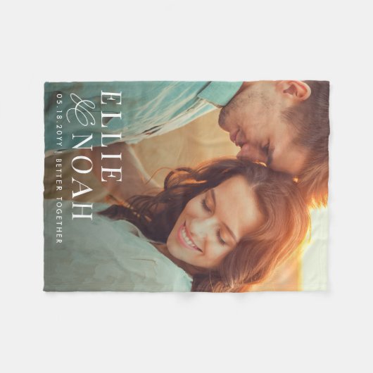 Dus in liefde gepersonaliseerde paar foto deken (Voorkant (Horizontaal))