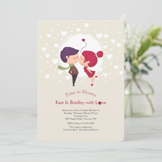 Dus in Love Invitation Kaart (Staand voorkant)