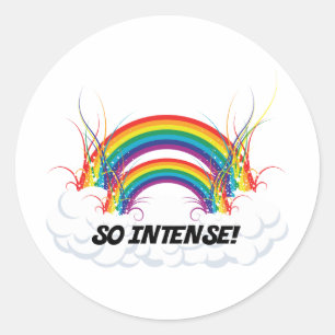 DUS INTENT DUBBELE RAINBOW RONDE STICKER