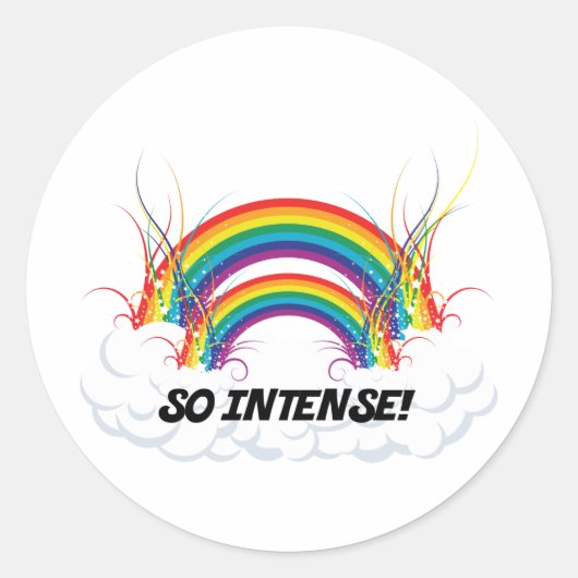 DUS INTENT DUBBELE RAINBOW RONDE STICKER (Voorkant)
