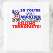 Dus je bent voor abortus... rechthoekige sticker (Tas)