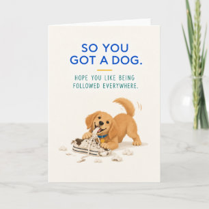 Dus je hebt een grappige nieuwe huisdier hond kaart