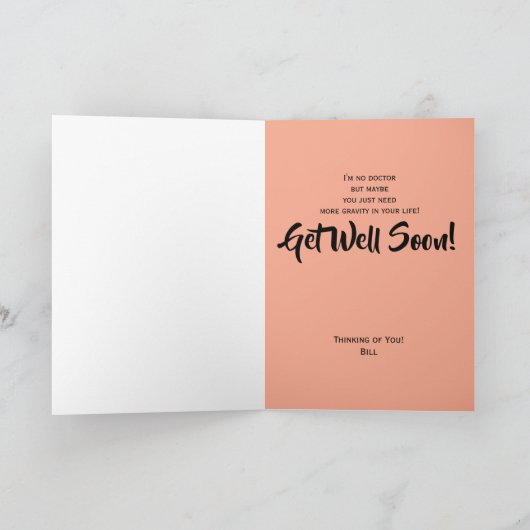 Dus je hebt het gevoel dat je zweeft, word gezond  bedankkaart (Binnen)