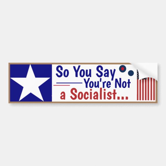 Dus je zegt dat je geen socialist bent.... bumpersticker (Voorkant)