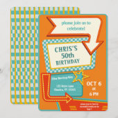 Dus klassieke retro teken 50 verjaardag kaart (Voorkant / Achterkant)