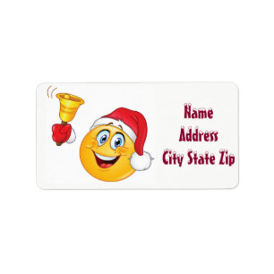 * DUS KUTE CHRISTMAS EMOJI " MET *SNEEUWFONT* ETIK ETIKET