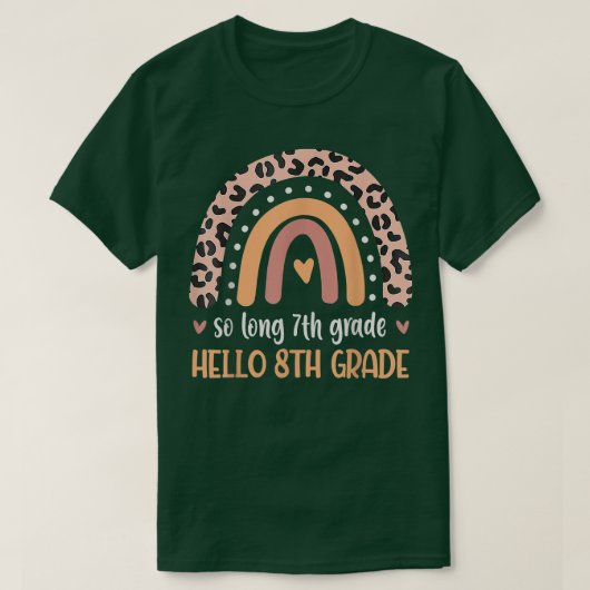 DUS LONG 7e graad Hallo 8e graad terug naar school T-shirt (Design voorkant)