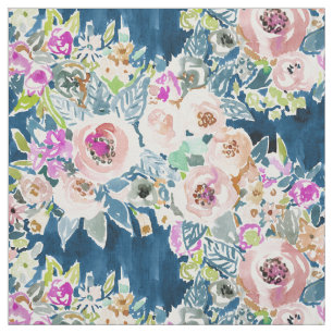 DUS LUSCIOUS kleurrijke marine Boho Floral Pattern Stof