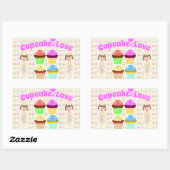 Dus ook Cute Cupcake Love Rechthoekige Sticker (Vel)