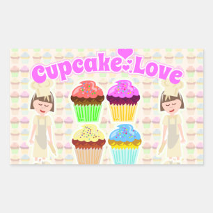 Dus ook Cute Cupcake Love Rechthoekige Sticker