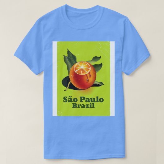 Dus Paulo Brazilië Oranje reisposter T-shirt (Design voorkant)