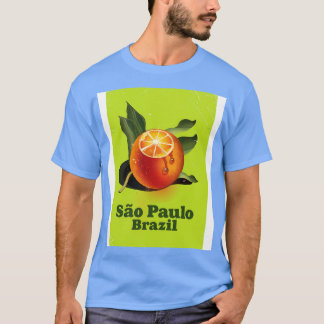 Dus Paulo Brazilië Oranje reisposter T-shirt