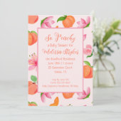 Dus Peachy Baby shower Invitation Kaart (Staand voorkant)