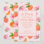 Dus Peachy Baby shower Invitation Kaart (Voorkant / Achterkant)
