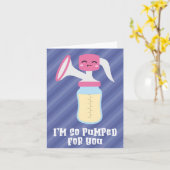 Dus pomped Puns Baby shower Wenskaart Kaart (Gele Bloem)
