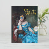 Dus Posh Masquerade Gelukkige Verjaardag Dank je K Bedankkaart (Staand voorkant)