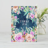 DUS RICH kleurrijke Floral DANK JE VLOT Kaart (Staand voorkant)