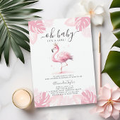 Dus roze flamingo tiara tropisch meisje Baby showe Kaart