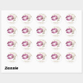 Dus roze glitter lippenstift op wit - Dank je Ronde Sticker (Vel)