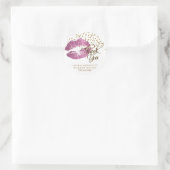 Dus roze glitter lippenstift op wit - Dank je Ronde Sticker (Tas)