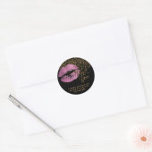 Dus roze glitter lipstick - Dank je Ronde Sticker (Envelop)