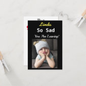 Dus Sad Retirement Happy Funny Grumpy Girl Kaart (Voorkant / Achterkant in situ)