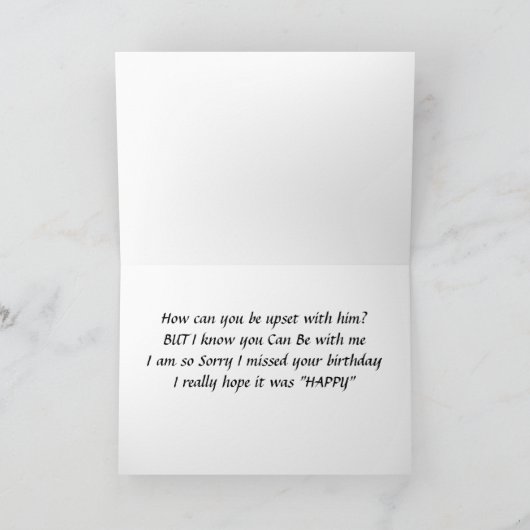 DUS "SAD" VOOR HET VERMISSEN VAN UW GROTE DAG KAART (Binnen)