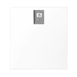 Dus samengesteld gepersonaliseerd leraar Notitiebl Notitieblok