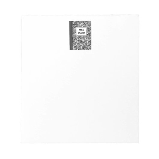 Dus samengesteld gepersonaliseerd leraar Notitiebl Notitieblok (Voorkant)