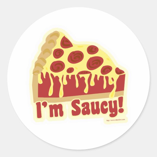 Dus Saucy Deep Pizza Ronde Sticker (Voorkant)
