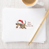 * DUS SCHATTIGEE DOG-GONE KERSTMIS " ADRESLABEL ETIKET (Insitu)