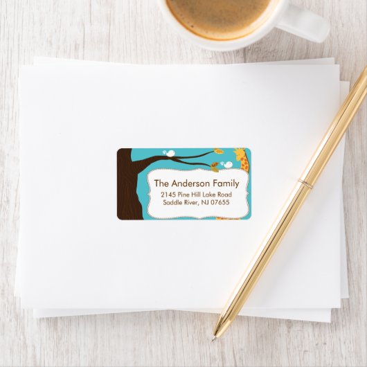 Dus Schattigee Giraffe Lijst adreslabel Etiket (Insitu)