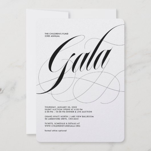 Dus Scripty minimalistische gala uitnodiging (Voorkant)