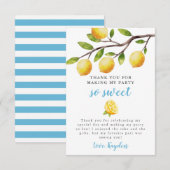 Dus Sweet Lemon Boys Birthday Party  Bedankkaart (Voorkant / Achterkant)