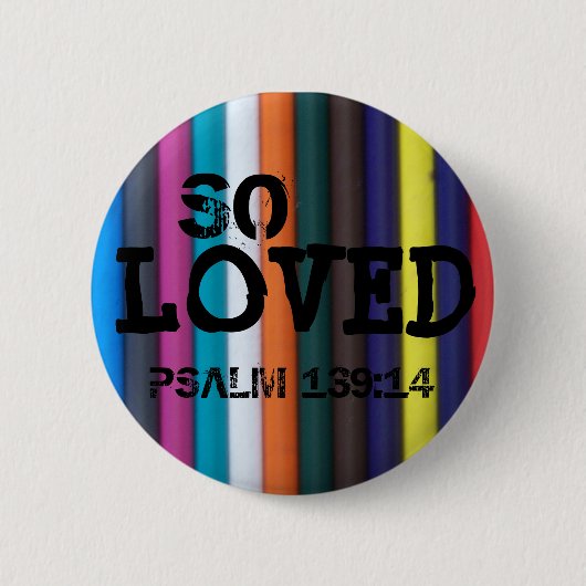 Dus tevreden, psalm 139:14 ronde button 5,7 cm (Voorkant)