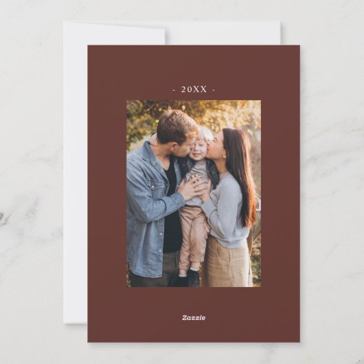 Dus Thankful Brown 2 Foto Thanksgiving Feestdagenkaart (Achterkant)