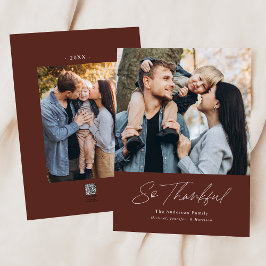 Dus Thankful Brown 2 Foto Thanksgiving Feestdagenkaart
