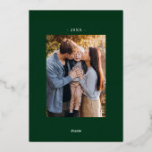 Dus Thankful Green 2 Foto Thanksgiving Folie Feestdagenkaart (Achterkant)